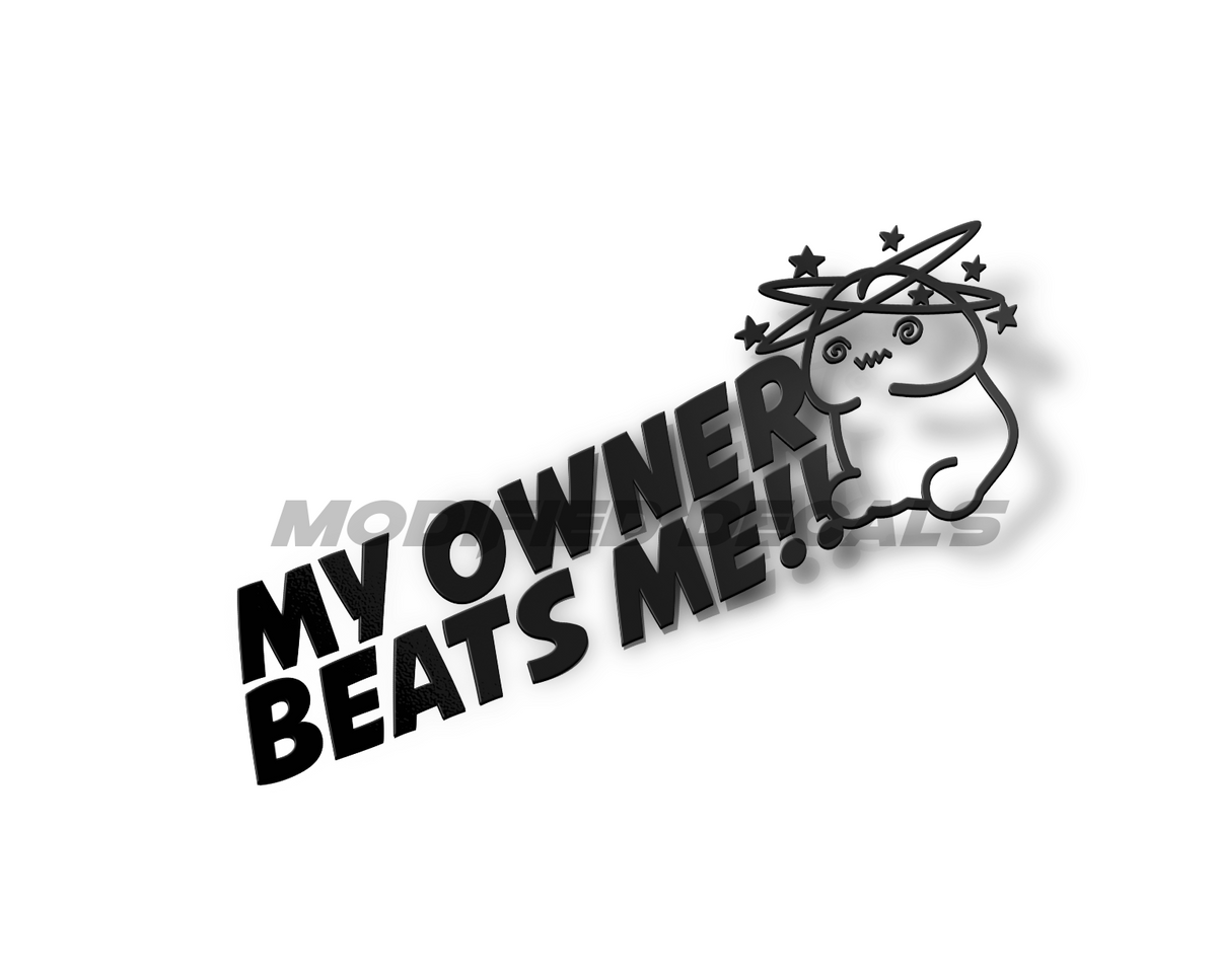 My Owner Beats Me Modified Decals INC